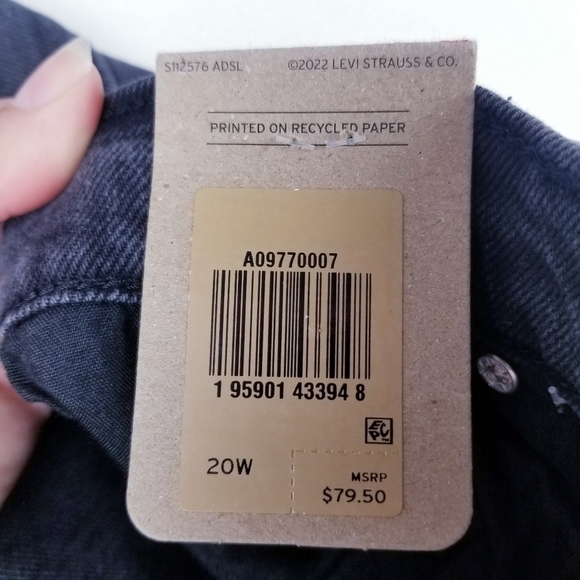 Levi's A09770007 Wedgie Straight Black Jeans NWT - Picture 12 of 13